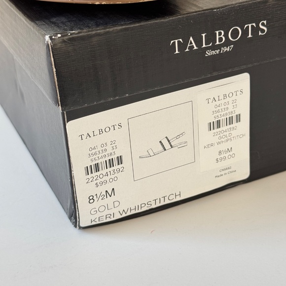 Talbots "Keri Whipstitch" Gold Leather Sandals - Size 8.5 M - Mint Cond with Box - Picture 2 of 2